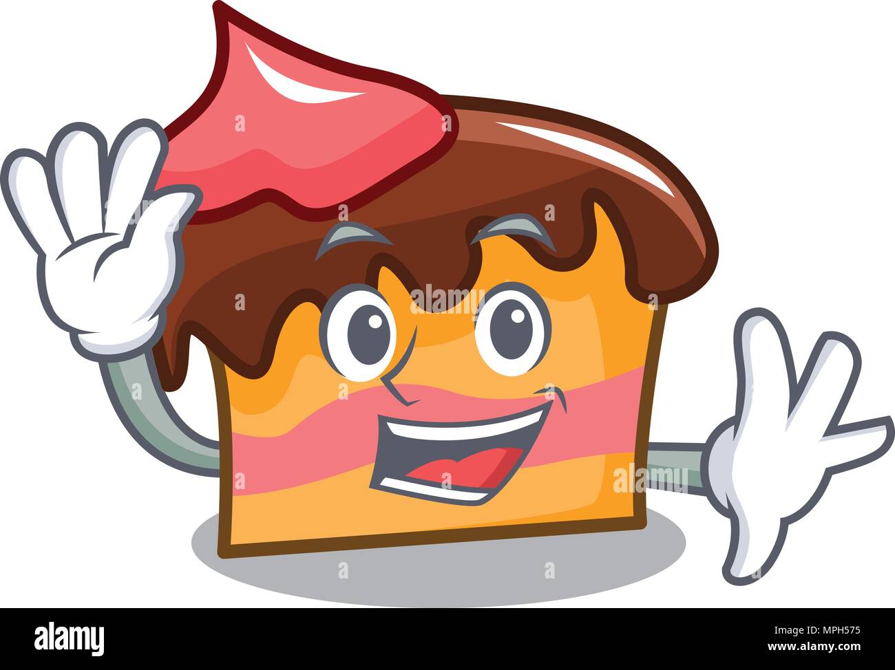 Waving sponge cake character cartoon Stock Vector Image & Art Alamy