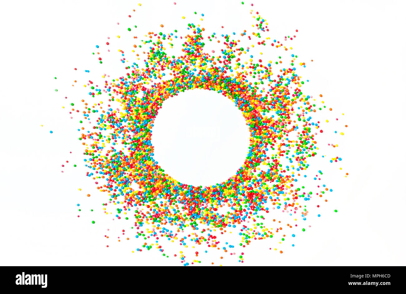 background for writing text from multi-colored balls on a white background Stock Photo
