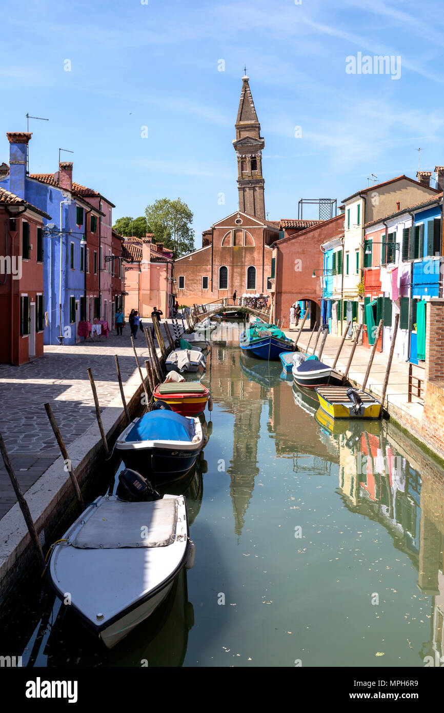 View of Burano village, Venice district, Veneto, Italy Stock Photo