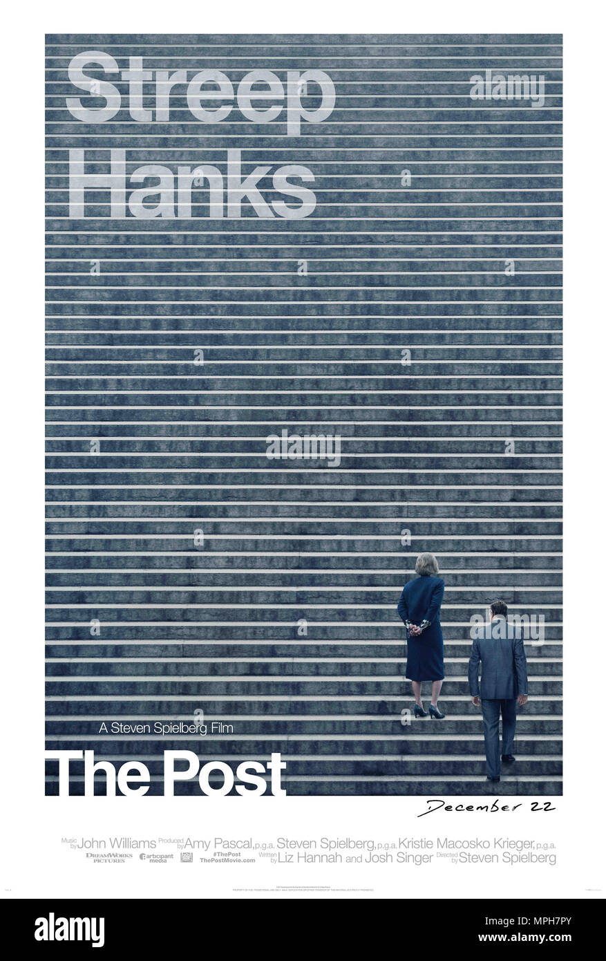 RELEASE DATE: January 12, 2018 TITLE: The Post STUDIO: Twentieth Century Fox DIRECTOR: Steven Spielberg PLOT: A cover-up that spanned four U.S. Presidents pushed the country's first female newspaper publisher and a hard-driving editor to join an unprecedented battle between journalist and government. STARRING: TOM HANKS as Ben Bradlee, MERYL STREEP as Kay Graham. (Credit Image: © Twentieth Century Fox/Entertainment Pictures) Stock Photo