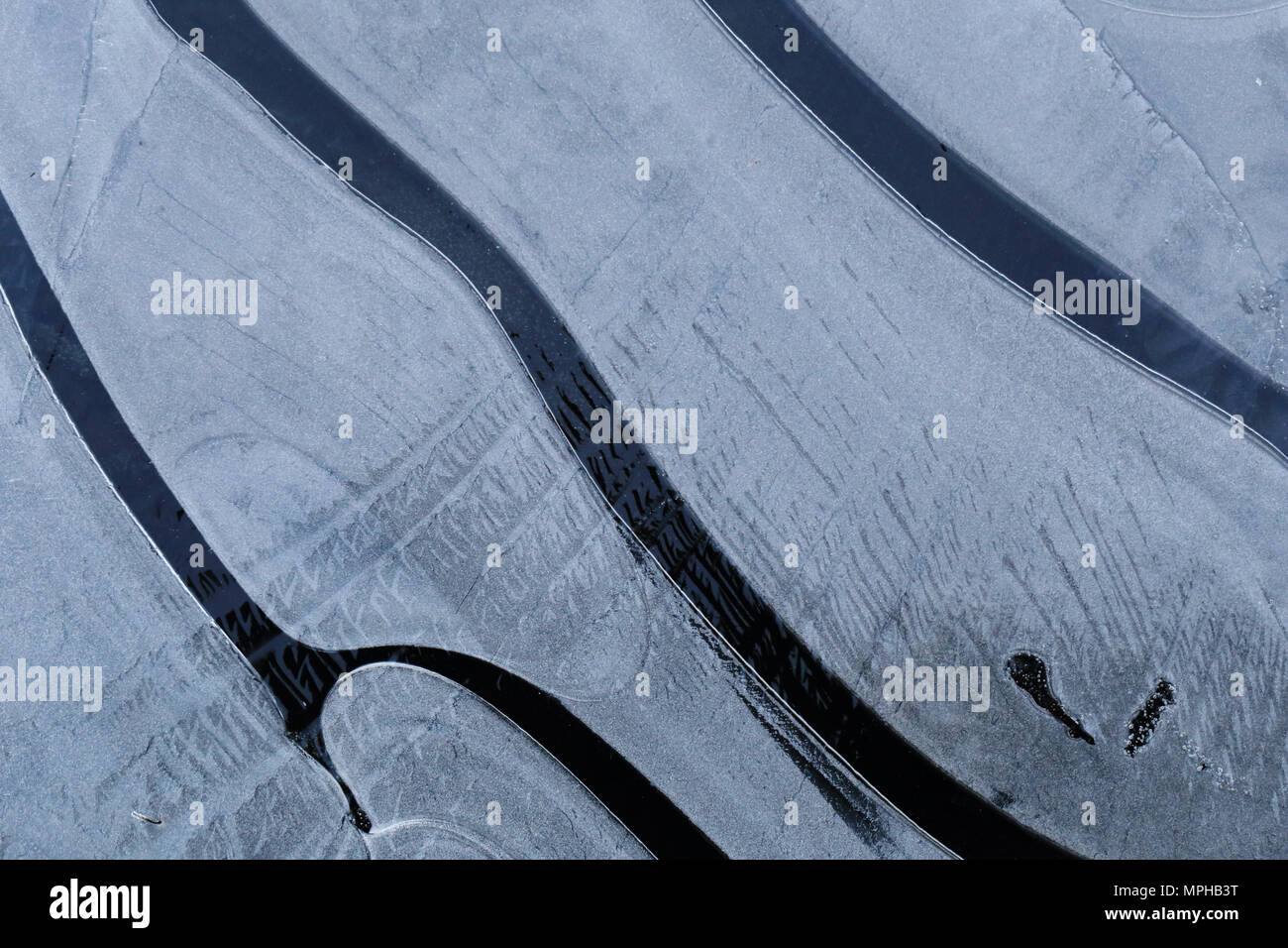 Abstract patterns in the ice Stock Photo