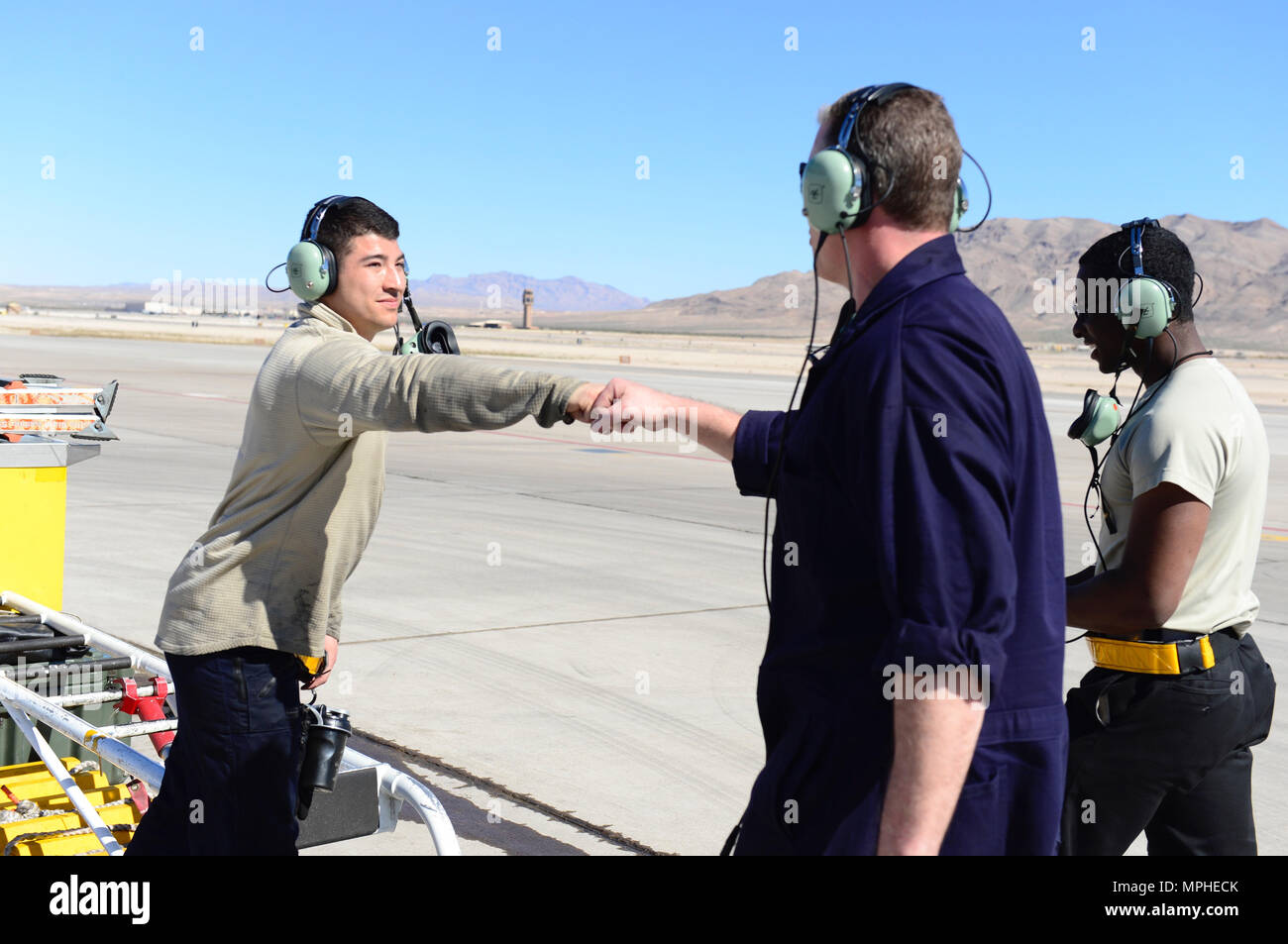At Nellis AFB, Nevada, airmen from the 493rd Aircraft Maintenance Unit ...