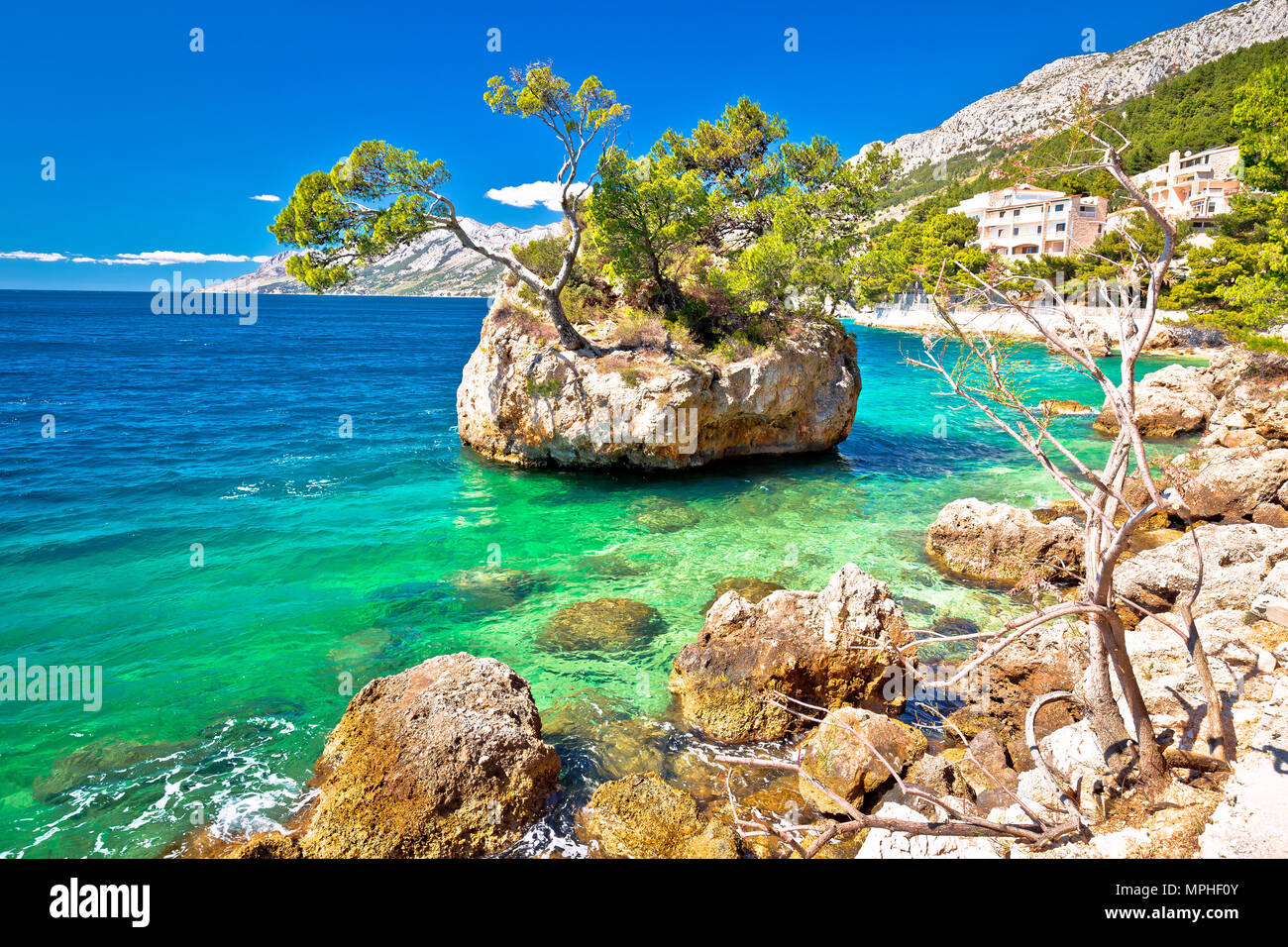 Idyllic Islet On Punta Rata Beach In Brela Makarska Riviera