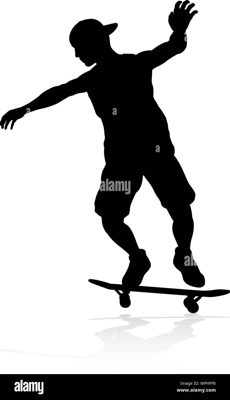 Skater Skateboarder Silhouette Stock Vector Image Art Alamy