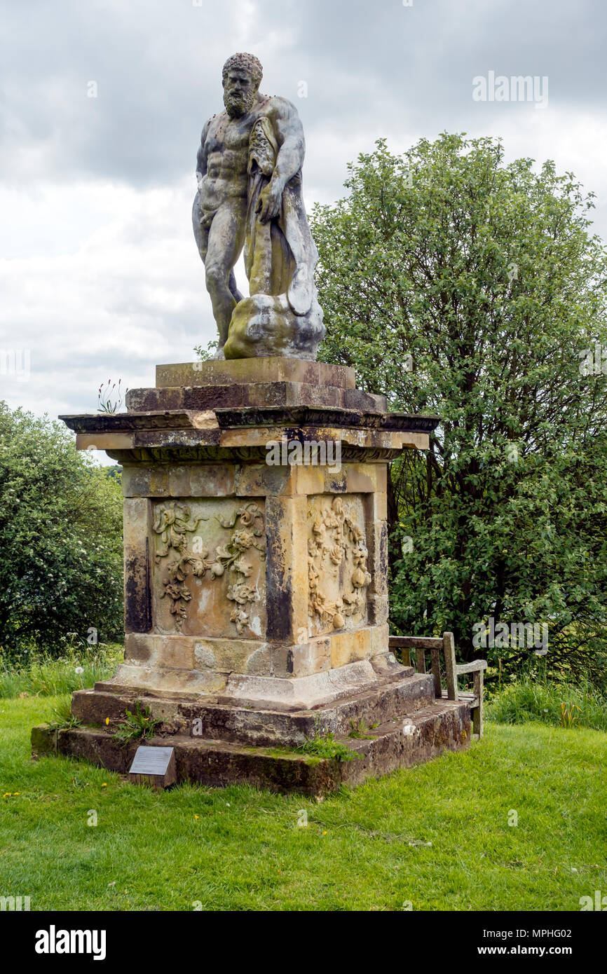 A statue of the Farnese Hercules at Castle Howard Yorkshire UK famous for his huge strength and the 12 Labours he  undertook Stock Photo