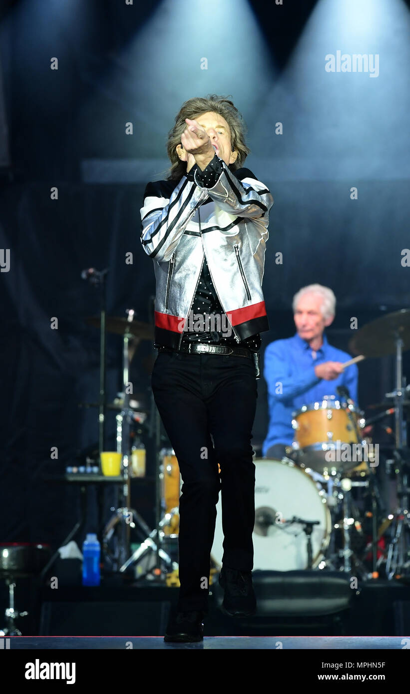 The Rolling Stones perform at the London Stadium in London. PRESS ASSOCIATION Photo. Picture date: Tuesday May 22, 2018. Photo credit should read: Ian West/PA Wire Stock Photo