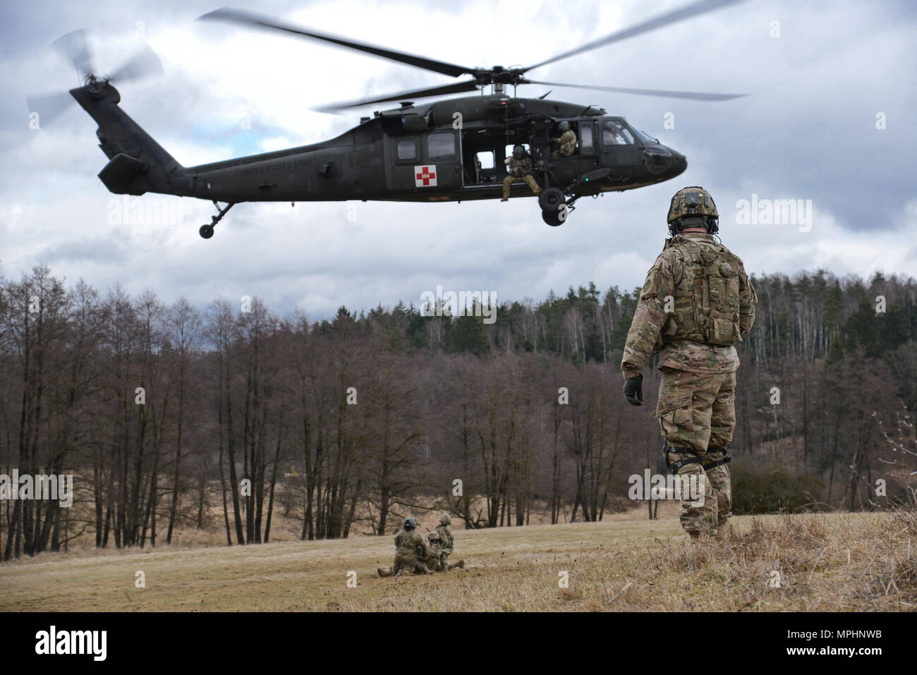 A UH-60 Blackhawk helicopter operated by U.S. Soldiers from the 12th ...