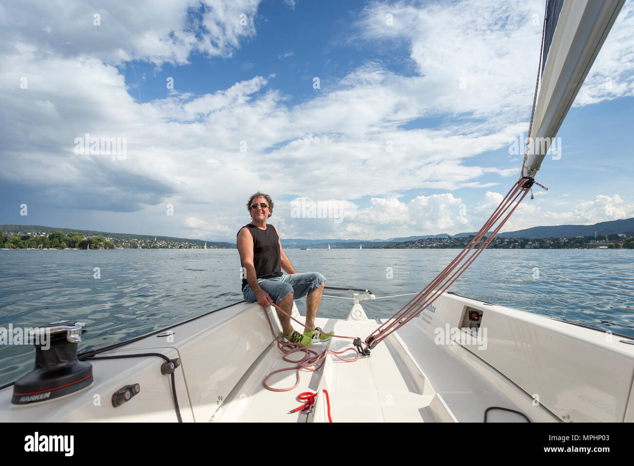 Sailing on Lake Zurich, Switzerland Stock Photo Alamy