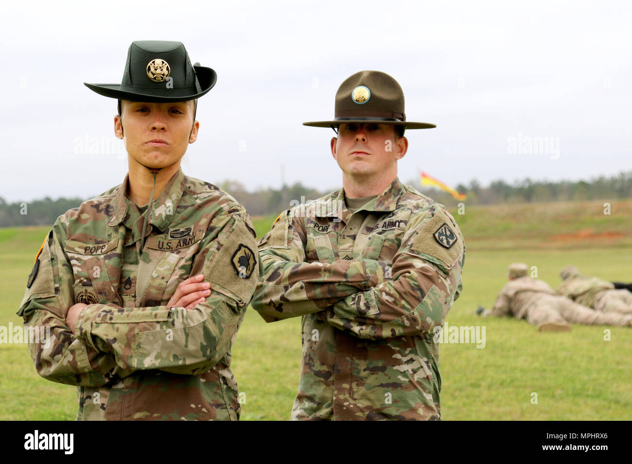 Army Reserve Staff Sgt. Briana donned her drill sergeant hat during a graduation ceremony at Fort Jackson, S.C. March 2017. Popp earned the titles of Iron Female and Honor