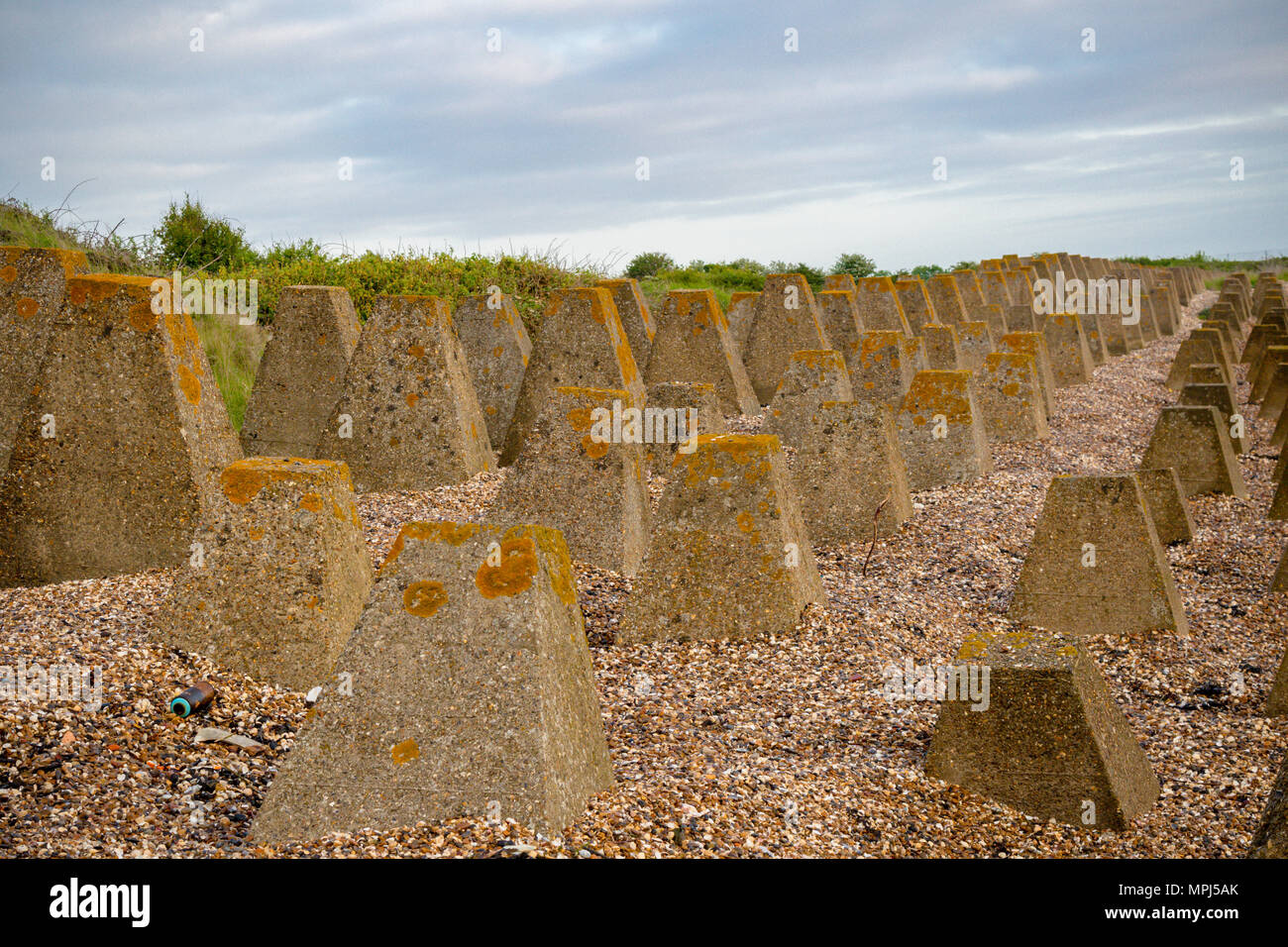 Coastal defences on the Isle of Grain, Kent United Kingdom from World War 2 to defend against a Nazi invasion of Britain Stock Photo