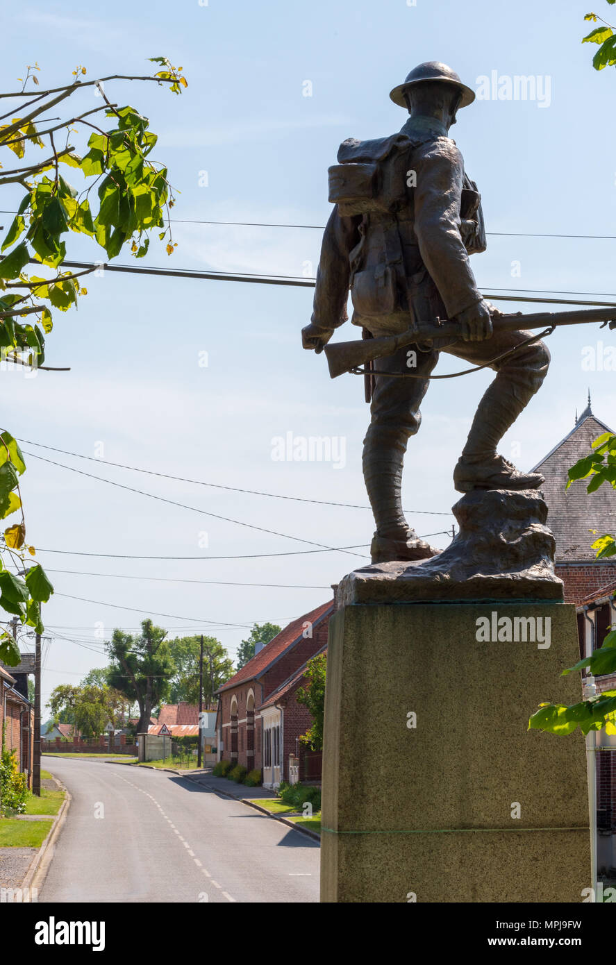 British 41st Division Monument in Flers, Somme region Stock Photo