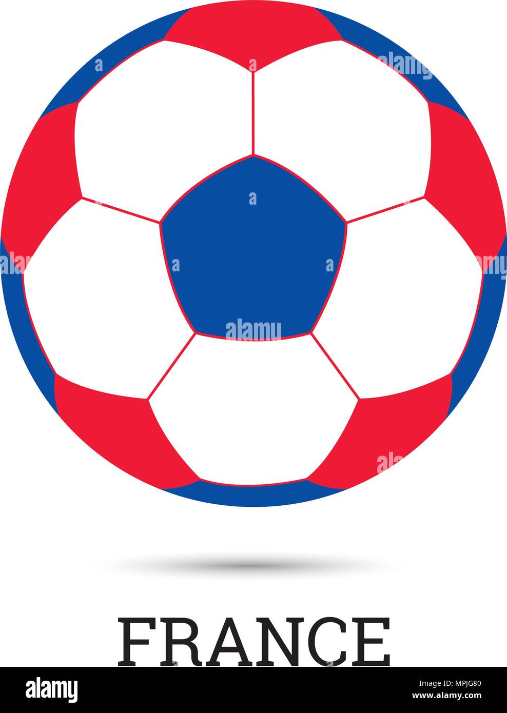 Soccer ball with French national colors  vector illustration Stock Vector