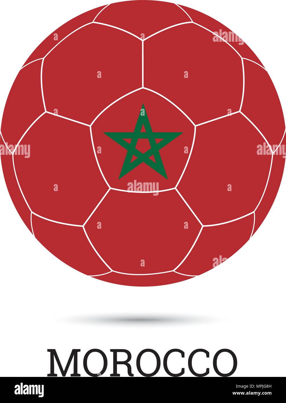 Soccer ball with Moroccan national colors and emblem vector ...