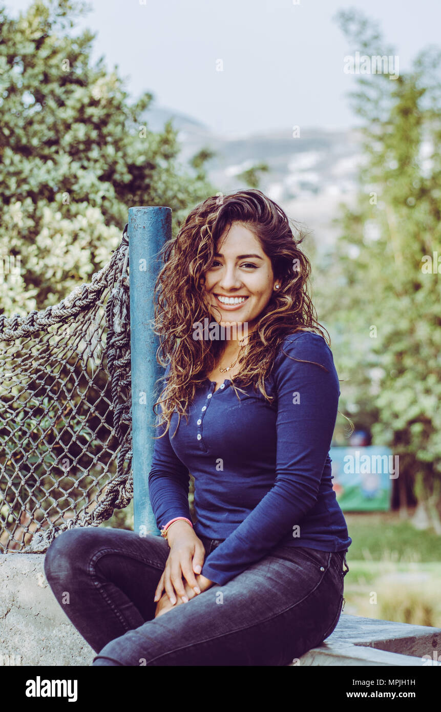 Woman happy park summer alone hi-res stock photography and images - Alamy