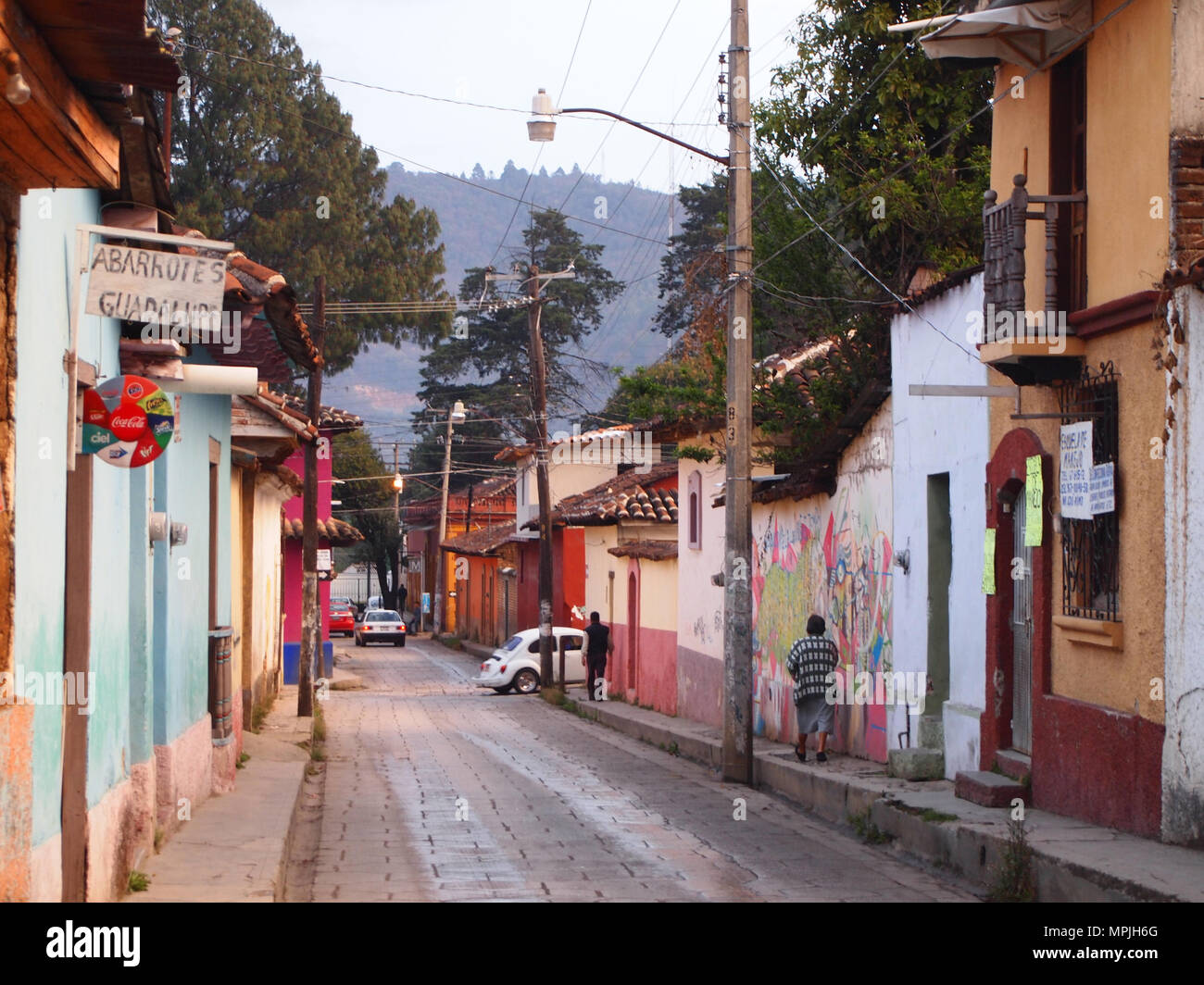 Streets of San Cristobal de las Casas, former capital city of Chiapas, Mexico Stock Photo