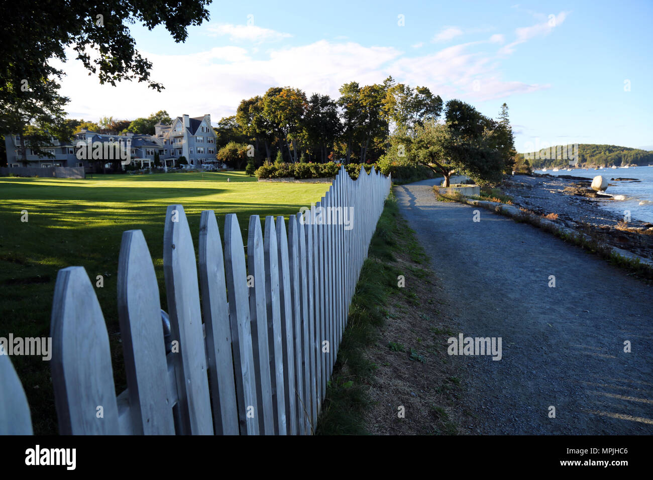 Old Fence, Bar Harbor, Maine Stock Photo