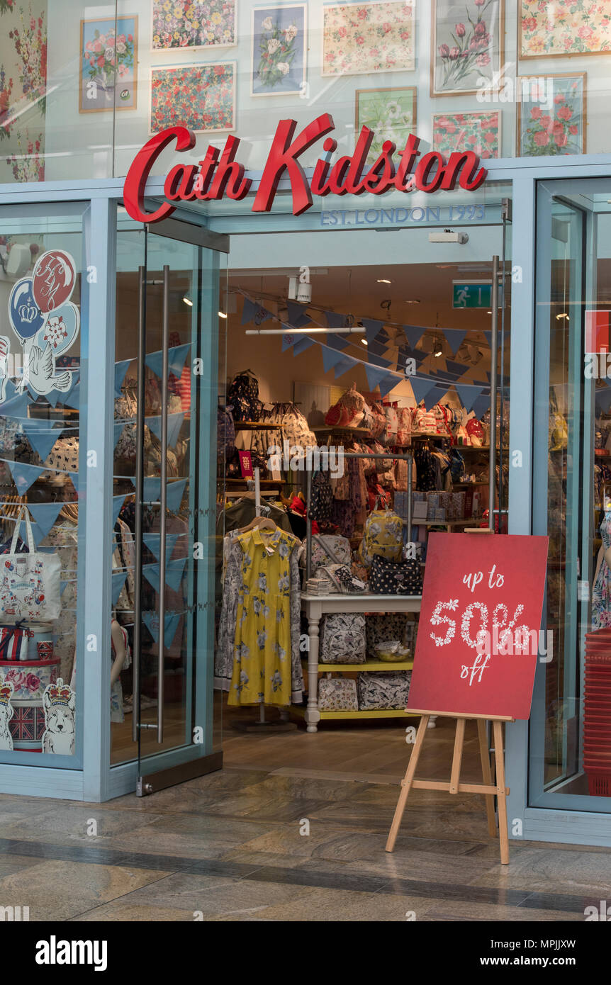 Cath Kidston shop in a retail outlet high street location. Ladies fashion and designer accessories shop and chain store on the high street Stock Photo Alamy
