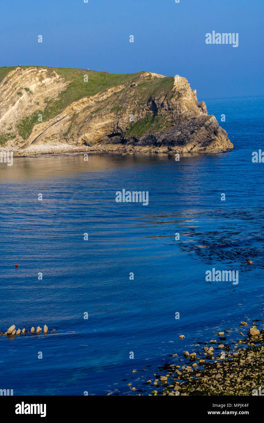 View over Lulworth Cove, part of the Jurassic Coast World Heritage site in Dorset, England, UK Stock Photo