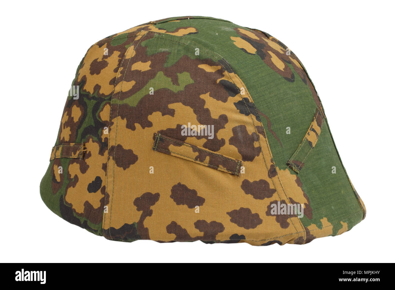 kevlar helmet with a camouflage cover Stock Photo