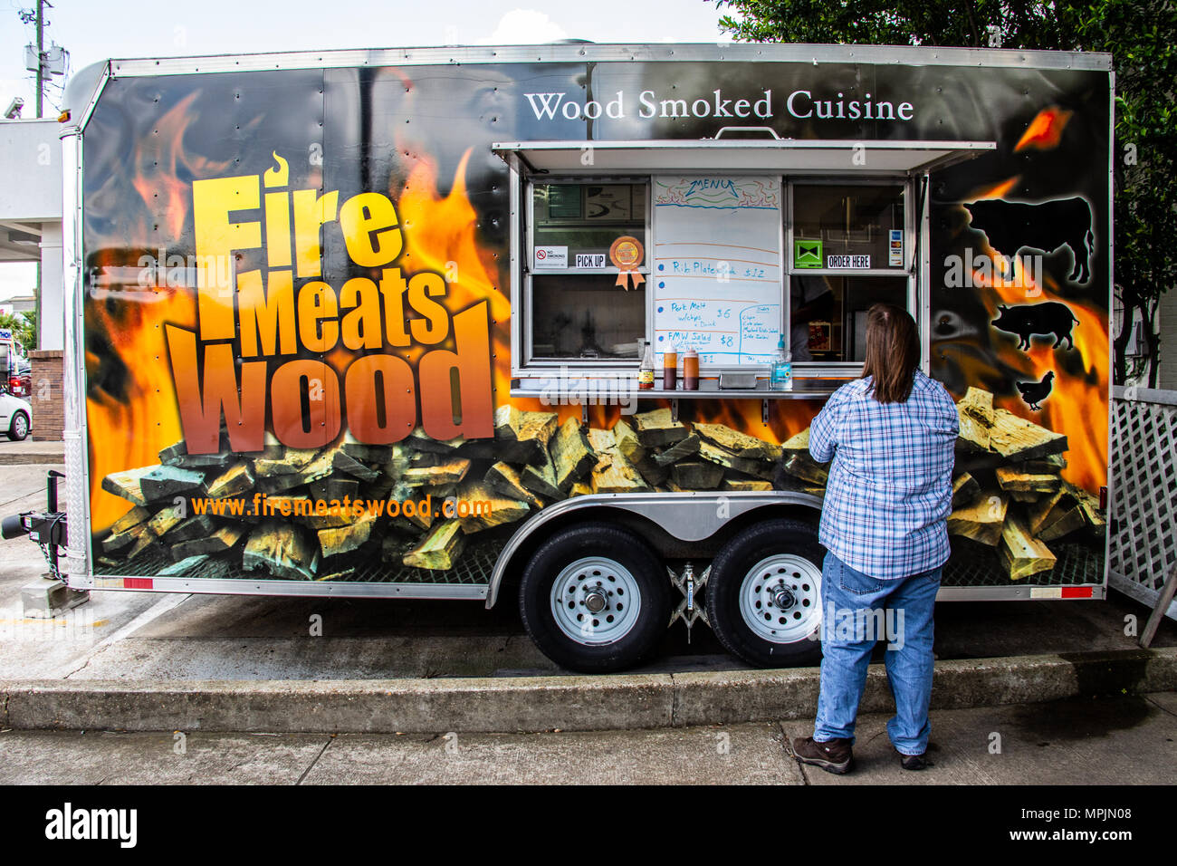 Fire Meats Wood food truck, Montgomery, Alabama, USA Stock Photo