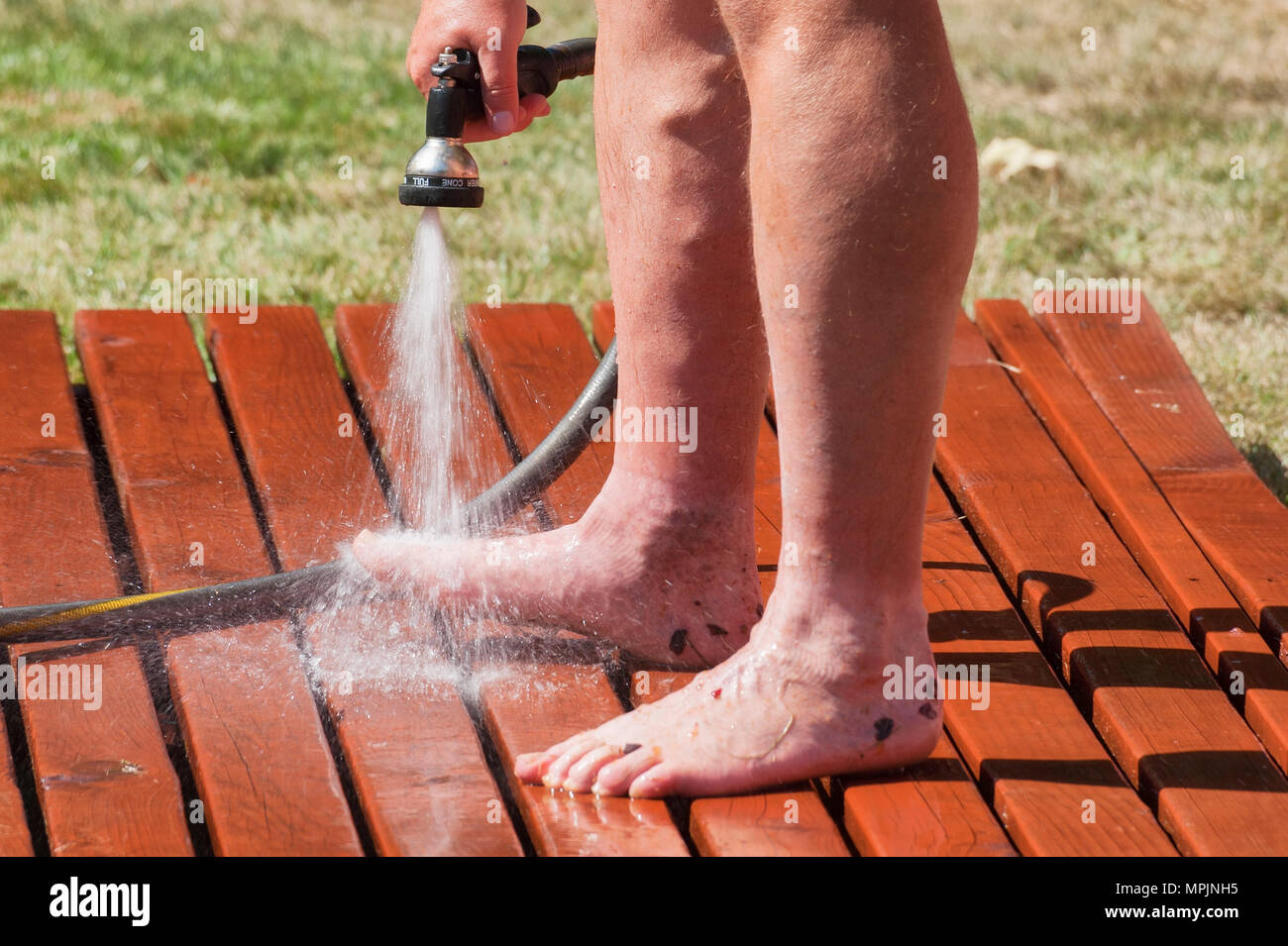 Carlton, Oregon,USA September 12, 2015Rinsing of the feet at Carlton