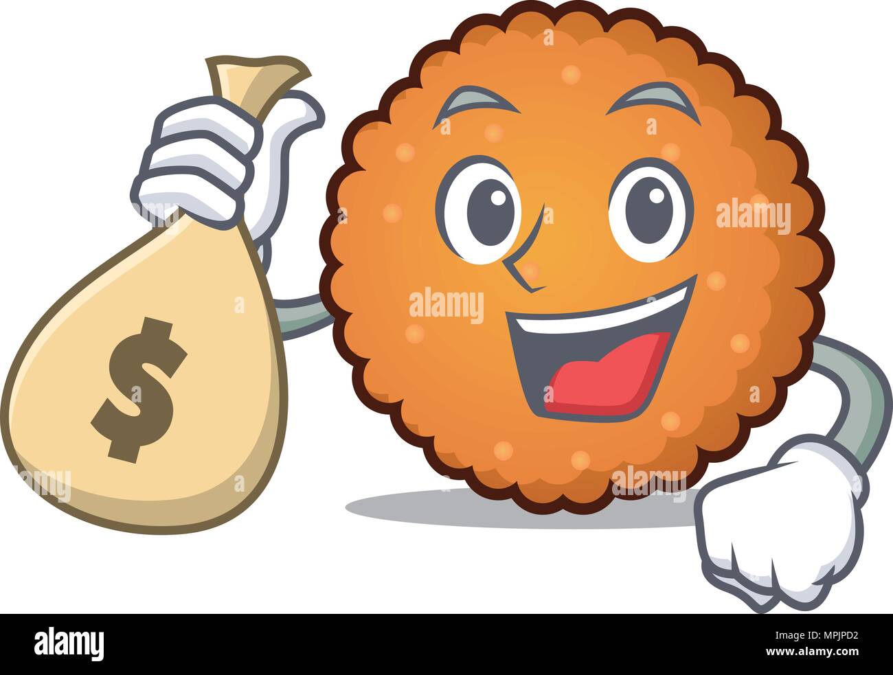 With money bag cookies character cartoon style Stock Vector Image & Art
