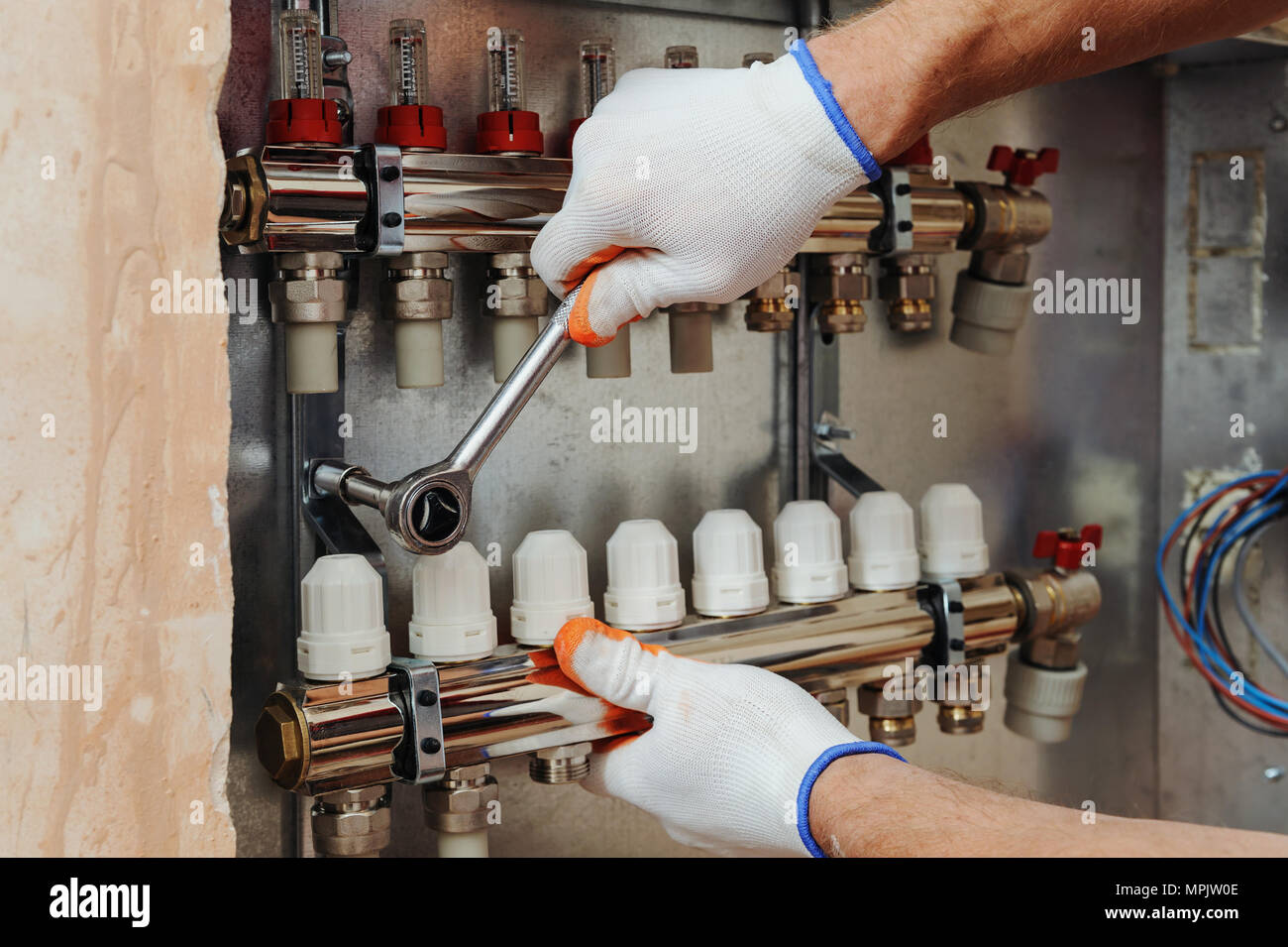 Underfloor heating manifold hi-res stock photography and images - Alamy