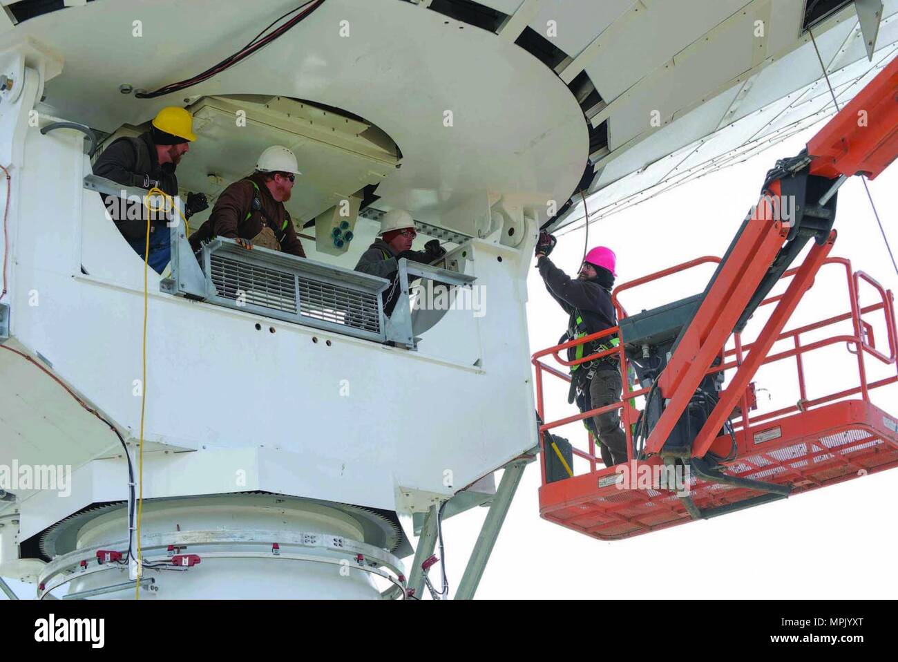Left to right, Tobyhanna Army Depot’s John Flaherty, lead electronics