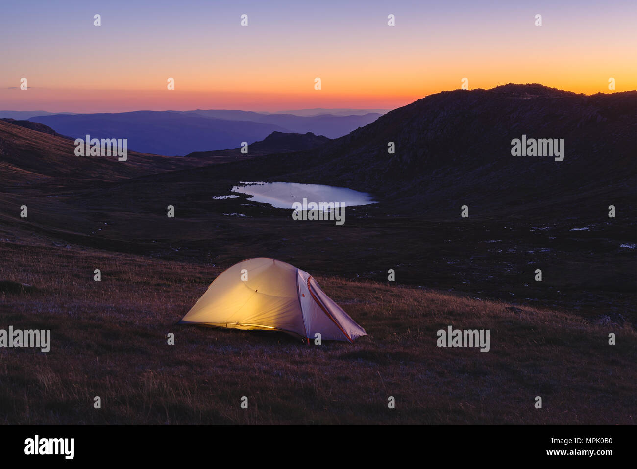 Camping in the mountains. Mount Kosciuszko Stock Photo