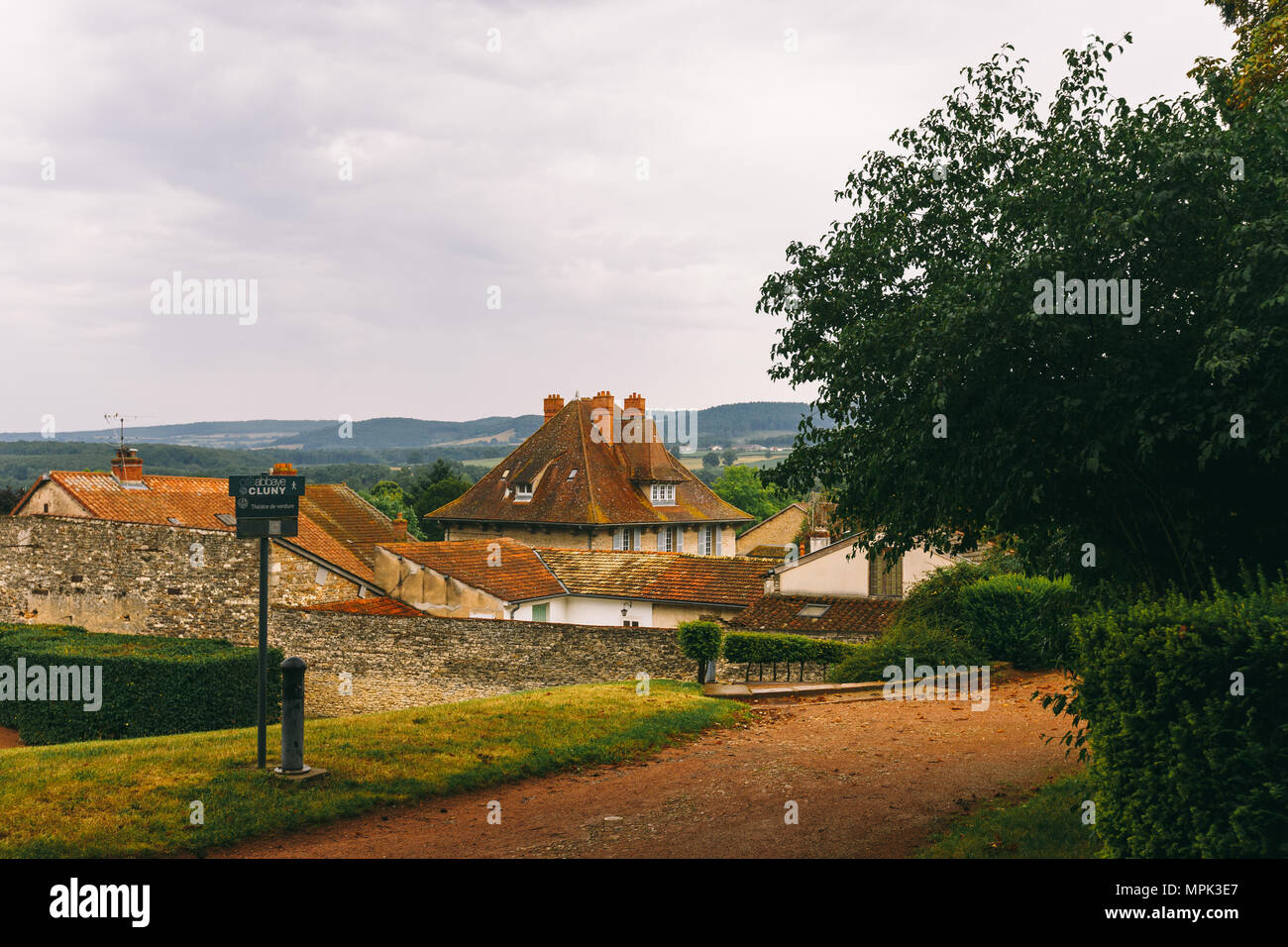 Architecture in France city of Cluny the region of Burgundy. Abbey and