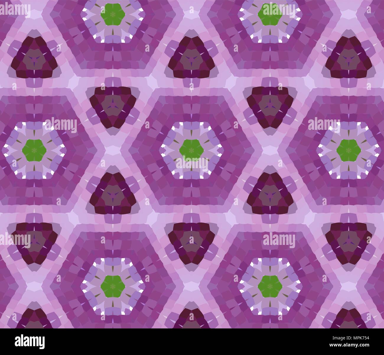 Primitive simple purple, lilac modern pattern with rectangles and flowers Stock Vector