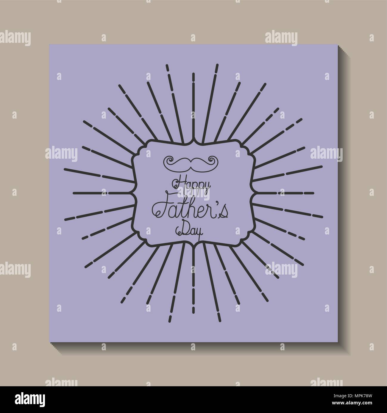 happy fathers day card with mustache Stock Vector Image & Art - Alamy