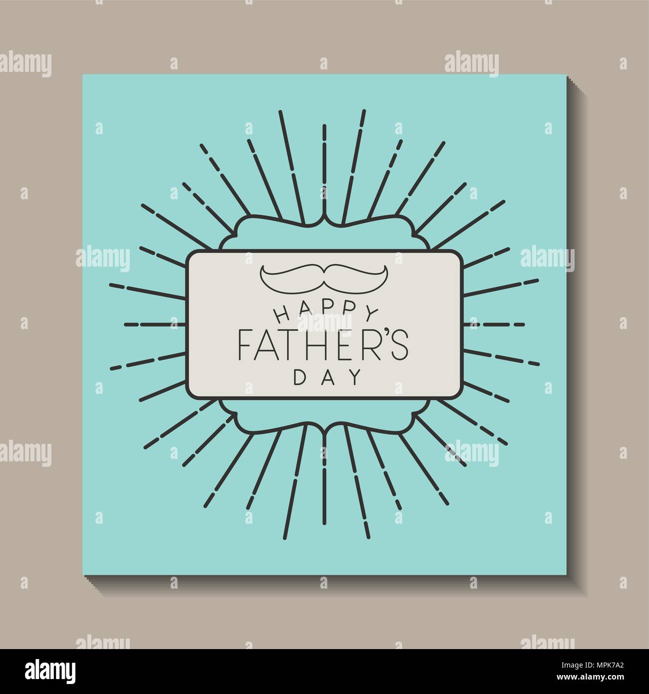happy fathers day card with mustache Stock Vector Image & Art - Alamy