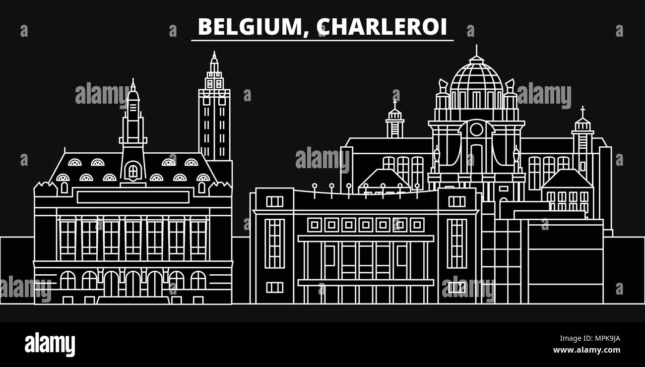 Charleroi silhouette skyline. Belgium Charleroi vector city, belgian