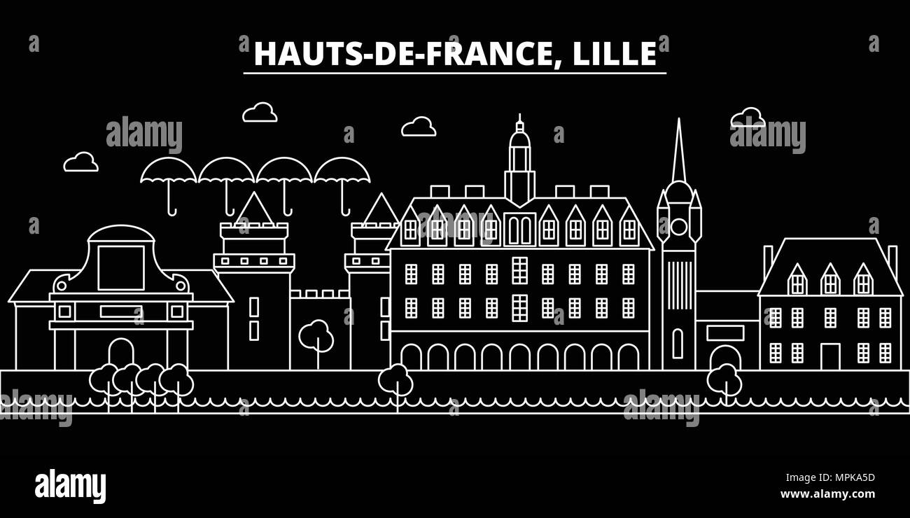 Lille Silhouette Skyline France Lille Vector City French