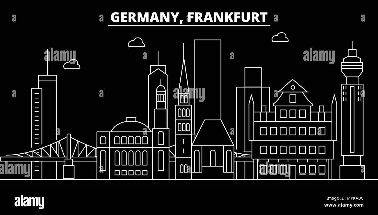 Frankfurt Silhouette Skyline Germany Frankfurt Vector City