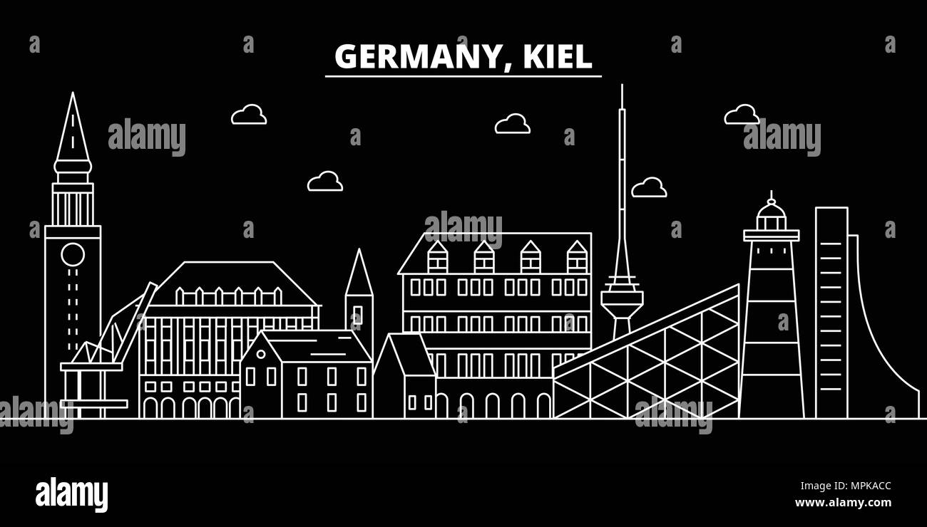 Kiel Silhouette Skyline Germany Kiel Vector City German Linear