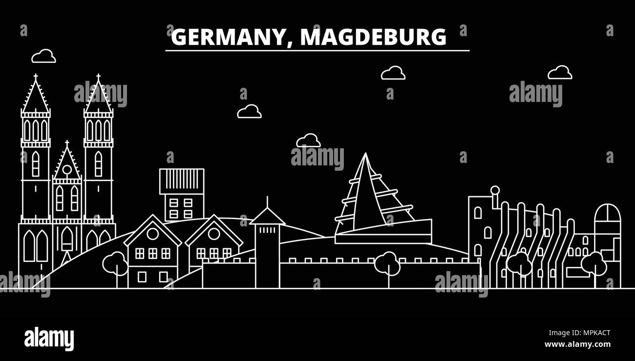 Magdeburg silhouette skyline. Germany - Magdeburg vector city, german