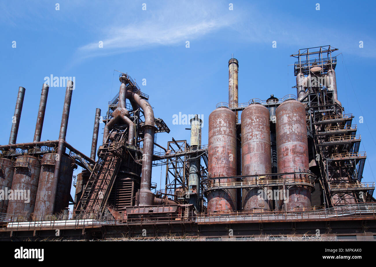 Abandoned steel plant Old Bethlehem Steel Plant in Bethlehem, Pennsylvania Stock Photo