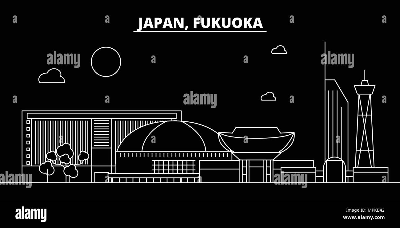 Fukuoka Silhouette Skyline Japan Fukuoka Vector City Japanese 