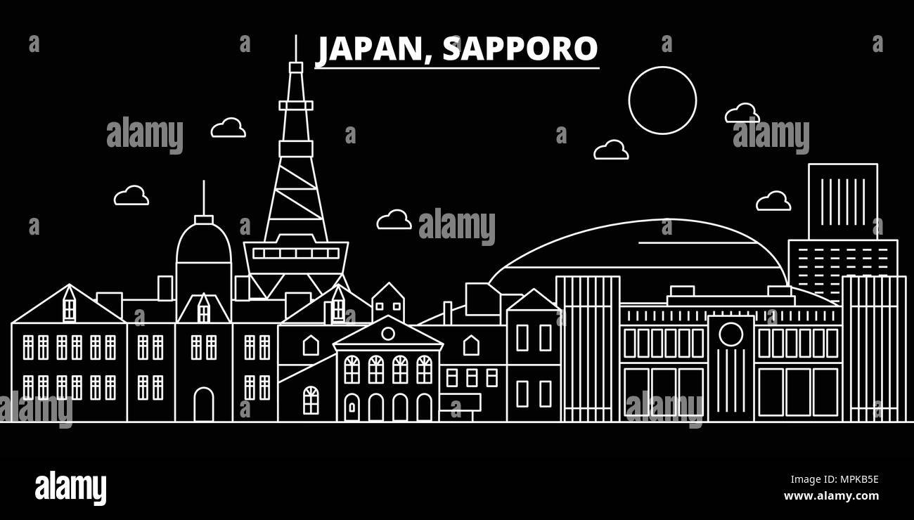 Sapporo Silhouette Skyline Japan Sapporo Vector City Japanese
