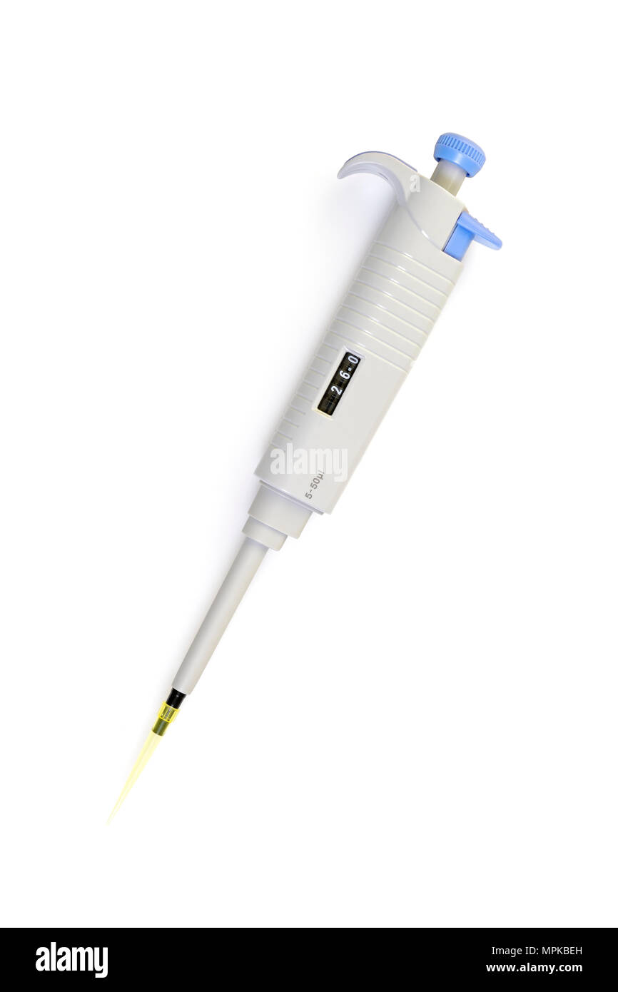 Pipette, Adjustable Volume Micropipette, Cut Out Stock Photo