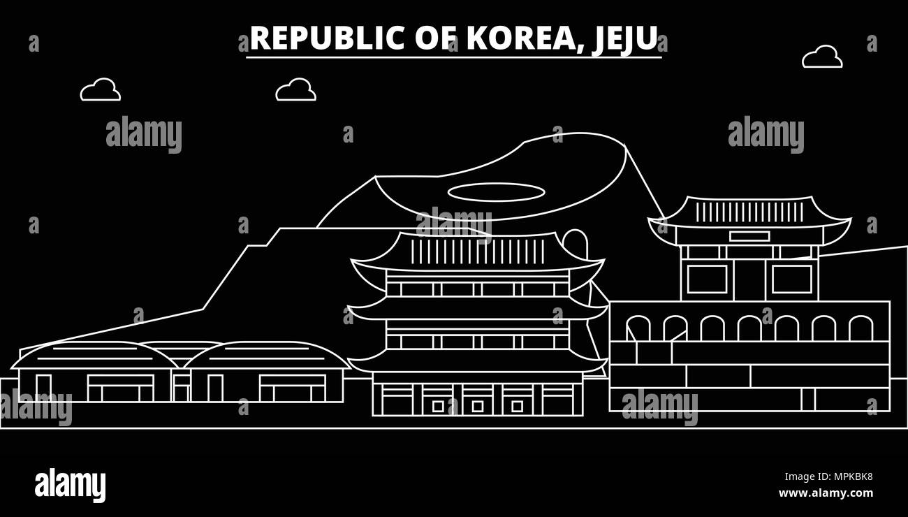 Jeju Silhouette Skyline South Korea Jeju Vector City Korean