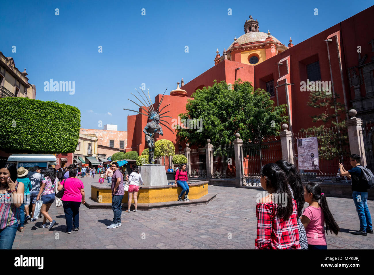 Statue of a traditional dancer in downtown. Queretaro, city in Central Mexico Stock Photo