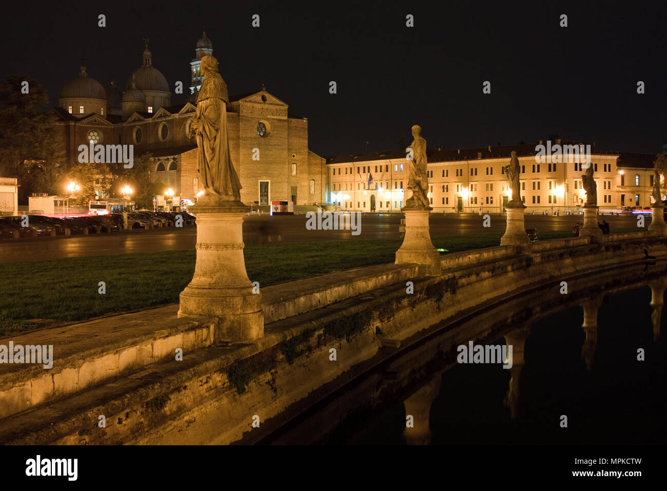Prato della valle square in Padova at night Stock Photo