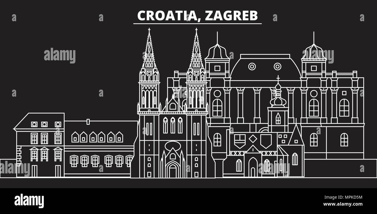Zagreb Silhouette Skyline Croatia Zagreb Vector City Croatian