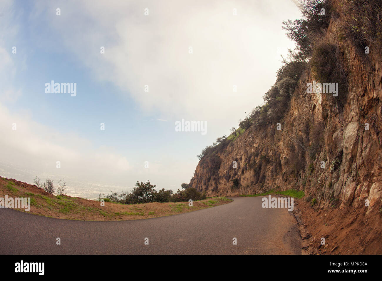 Hiking trail to the Hollywood Sign, a hike on the mount Lee, Hollywood, California Stock Photo