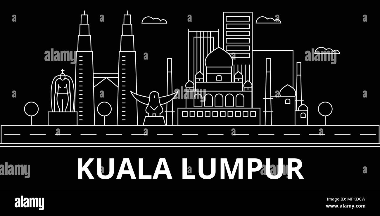 Kuala Lumpur Silhouette Skyline Malaysia Kuala Lumpur Vector