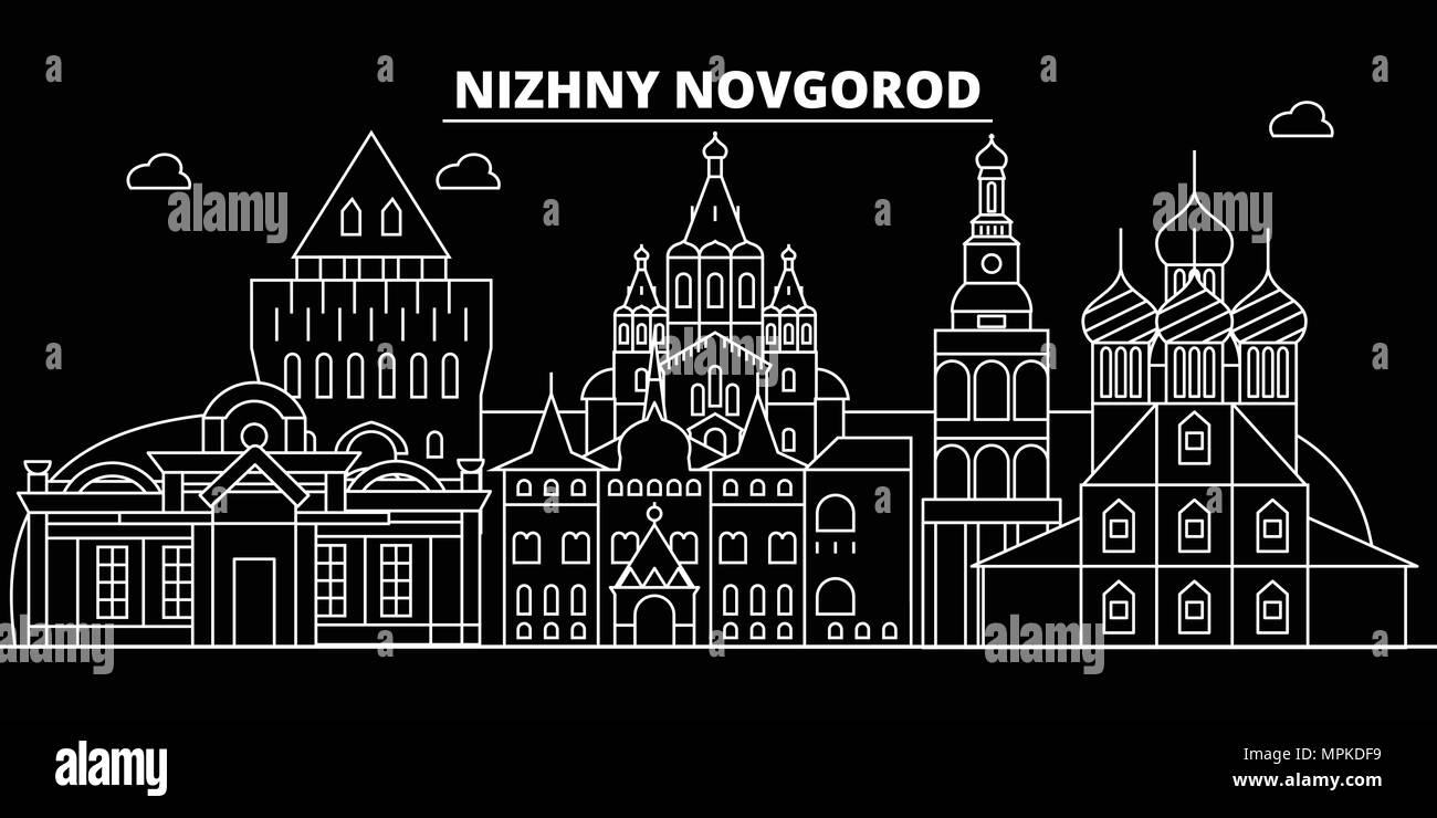 Nizhny Novgorod silhouette skyline. Russia - Nizhny Novgorod vector ...