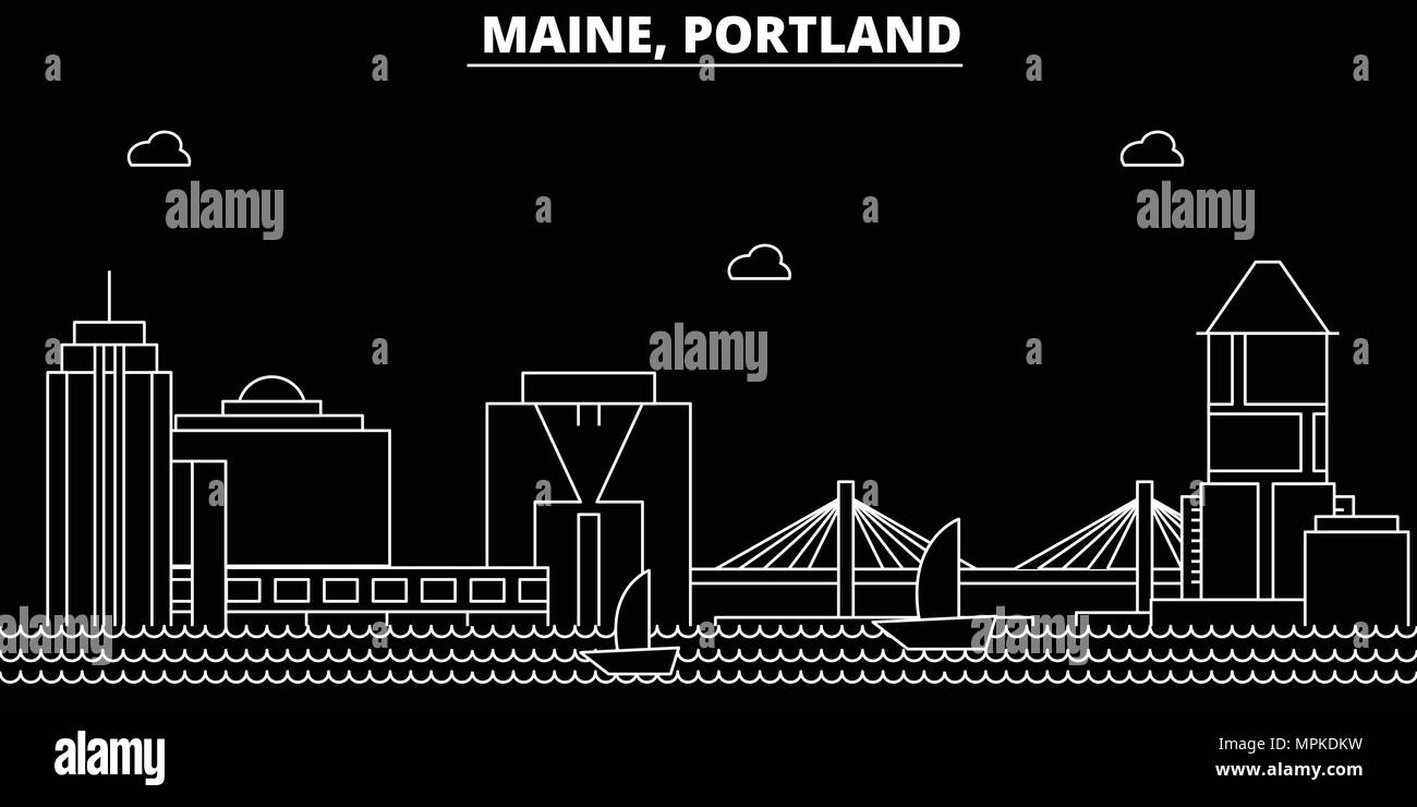 Portland silhouette skyline. USA - Portland vector city, american ...